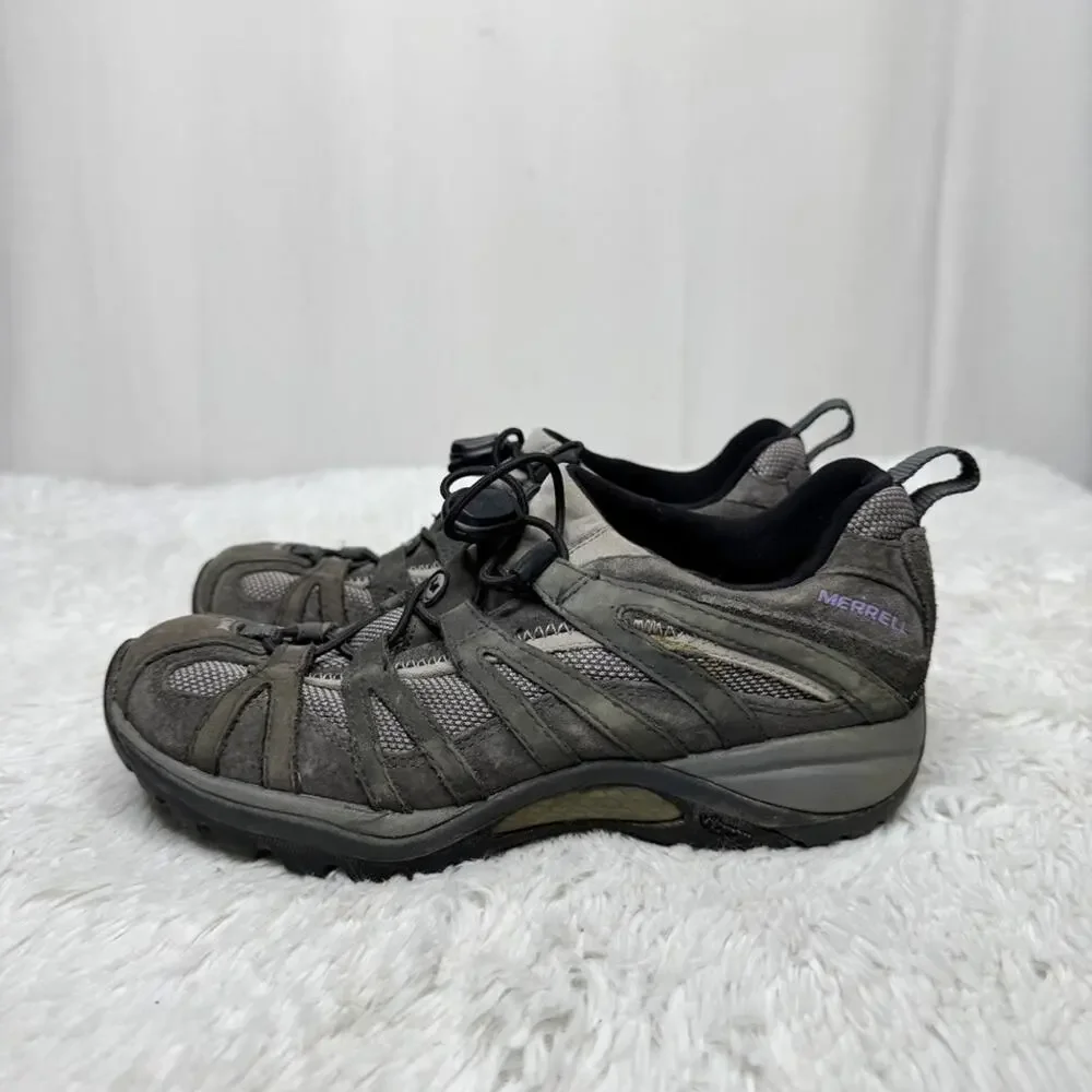 MERRELL / gray bungee lace vibram sole ankle hiking shoes / 7